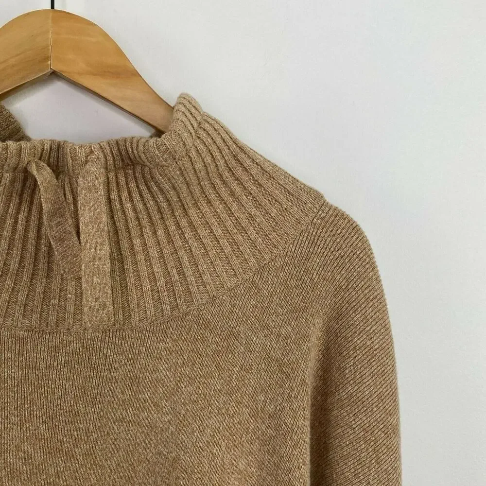 Eddie Bauer Men's XXL Tan Knit Pullover Sweater Mock Neck Cotton Nylon Winter - Picture 5 of 8